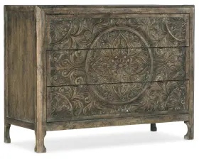 6960-50007 Hooker Furniture La Grange 45 Inch W 3 Drawer Pecan Veneer
