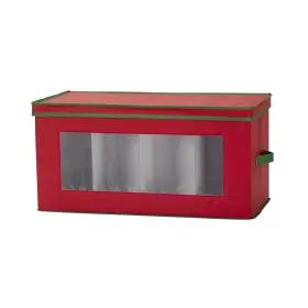 554red Household Essentials 040071116231 Holiday Vision Storage Box Chest 8-piece Figurine Red And Green