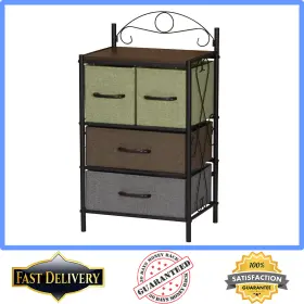 8042-1 Household Essentials Victoria Dresser Nightstand Storage Organizer With 4 Drawers
