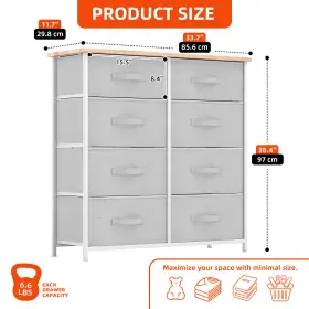 Houseshifter 197839500877 8 Drawers Dresser Gray Fabric Storage Tower Organizer Bedside Waterproof Cabinet #2