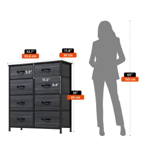 Beysh2vklt Houseshifter 8 Drawers Dresser Gray Storage Tower Organizer Waterproof Bedside Cabinet Unit #2