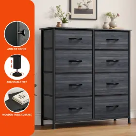 Beysh2vklt Houseshifter 8 Drawers Dresser Gray Storage Tower Organizer Waterproof Bedside Cabinet Unit #3
