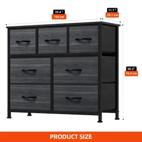 Beysh9qz8m Houseshifter 7 Fabric Drawers Dresser Tower Gray Organizer Bedside Chest Of Cabinet Furniture #2