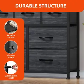 Beysh9qz8m Houseshifter 7 Fabric Drawers Dresser Tower Gray Organizer Bedside Chest Of Cabinet Furniture #3