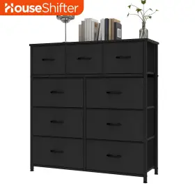 Beyshhh9pg Houseshifter 9 Drawers Fabric Dresser Tall Tower Storage Organizer Living Room Cabinet Closet