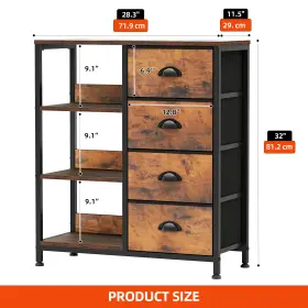 Beyshkyef8 Houseshifter Chest Of Fabric Storage 4 Drawers Dresser Tower Organizer Bedside Furniture Unit #2