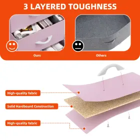 Beyshluf6l Houseshifter Chest Of 9 Drawers Dresser Pink Fabric Storage Waterproof Wooden Top Organizer #3