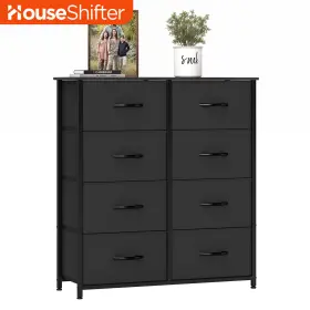 Beyshm03y3 Houseshifter 8 Drawers Livingroom Dark Gray Fabric Organizer Tower Storage Cabinet Closet
