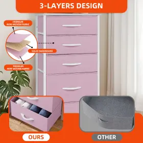 Beyshmuxx1 Houseshifter Chest Of Storage 5 Drawers Dresser Tower Pink Cabinet Livingroom Organizer Unit #3