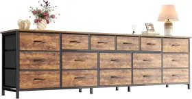 Huuger 705353872297 77.6 Inch Long Dresser For Bedroom 16 Drawer Fabric Closet Wide