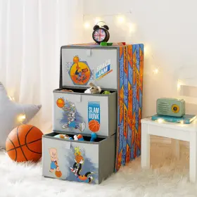 Idea Nuova B09xgjk6z6 Space Jam A Legacy 3 Drawer Soft Storage Unit Poly Canvas Frame