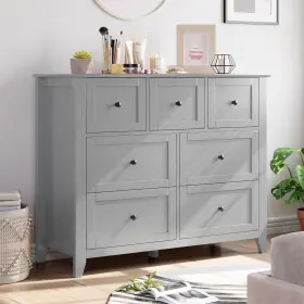 Idh7gpho16ebnavl Idealhouse 7 Chest Of Drawer Dresser Modern Grey Storage Organizer With Drawers