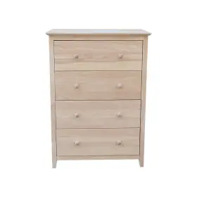 Bd-8004 International Concepts Chest Of Drawers 29.5 Inch 4-drawer Indoor Unfinished Wood