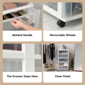 5-dra Iris 762016476667 Usa Plastic Drawer Storage Organizer Rolling Cart With Wheels Casters #2