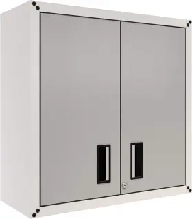 3500001549 Itbe Floating Garage Storage Cabinet Heavy-duty Wall Steel Lockable 2-door White
