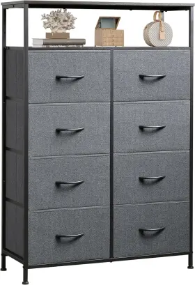 Fc-cgk8c1j Jhk 8-drawer Fabric Dresser 46in Open Shelf Tall Storage Cabinet Closet Organization Fc-cgk8c1j Jhk 8-drawer Fabric Dresser 46in Open Shelf Tall Storage Cabinet Closet Organization