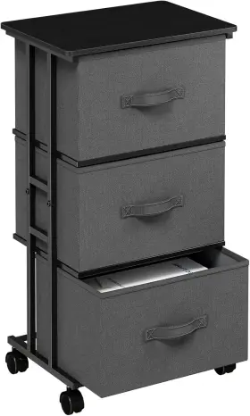 Fc-ydk3c01 Jhk 3 Drawer Fabric Dresser With Wheels Storage Cabinet Organizer Removable Drawers