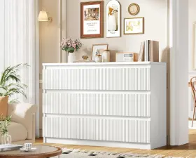 0818 Jocoevol 978475326816 6 Drawer Dresser Fluted For Bedroom With Sleek Hidden Handles Bedro