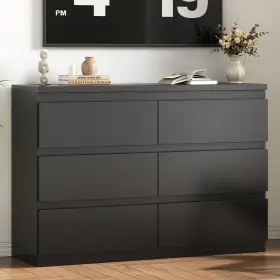 Bg-0605 Jocoevol Modern Black 6 Drawer Dresser - Simply Chest Of Drawers For Bedroom Closet