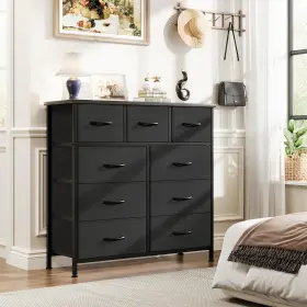 C-0028 Jocoevol Fabric Dresser For Bedroom With 9 Drawers - Sturdy Steel Frame Woode