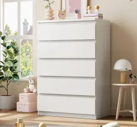 Wg-0615 Jocoevol White 5 Drawer Dresser For Bedroom 15 Inch D X 23.7 W 40.4 H In Simply Chest Wg-0615 Jocoevol White 5 Drawer Dresser For Bedroom 15 Inch D X 23.7 W 40.4 H In Simply Chest