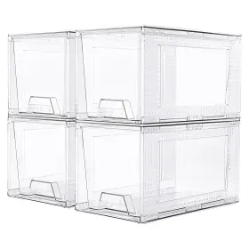 Jk-snct-2 Jollypack 4 Pack Clear Stackable Storage Drawers Easy To Assemble Multi-use B Jk-snct-2 Jollypack 4 Pack Clear Stackable Storage Drawers Easy To Assemble Multi-use B