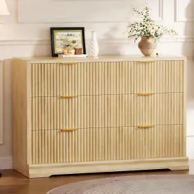 Sd-wd25-0963 Jummico Fluted 6 Drawers Dresser For Bedroom 48 Inch Wide Modern Chest Of With M Sd-wd25-0963 Jummico Fluted 6 Drawers Dresser For Bedroom 48 Inch Wide Modern Chest Of With M