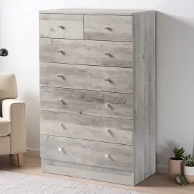 Jt-81936376 Jutoop 7-drawer Dresser With Anti-tip Strap - Gray 6-tier Matte And Soft-close Closet