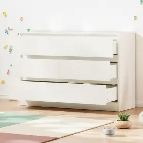 Jt-98030573 Jutrend 7-drawer Dresser - 3-tier White Soft-close Particle Board And 47.24ftft Tabletop