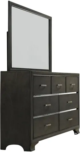B2199-d.m Kings Brand Furniture - Oceana Gray Wood 7-drawer Dresser With Mirror