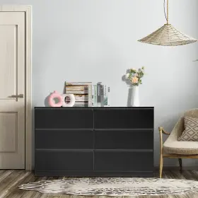 Ktaxon 680358127507 6 Drawer Double Dresser Wood Storage Cabinet Organizer