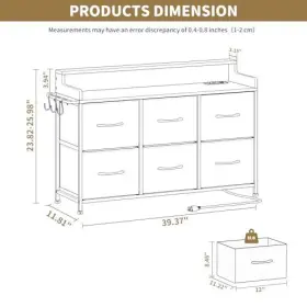 Leadpro 840198433002 Dresser For Bedroom With 6 Drawers Led Tv Stand Charg Inch #2