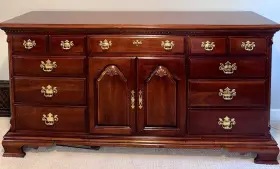 490-235 Lexington Furniture Solid Cherry Traditional Style 69 Inch Triple Door Dresser 49