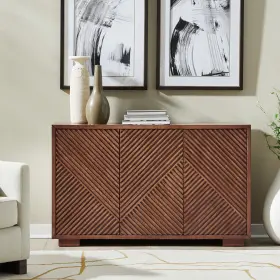 214-ac56 Liberty Furniture Eastons 3 Door Accent Cabinet - Brown