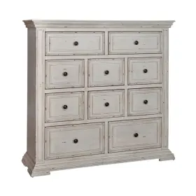 361w-br32 Liberty Furniture Big Valley 10 Drawer Chesser In Whitestone With Heavy Distressing