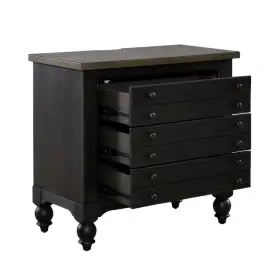 615-br62-b Liberty Furniture Bedside Chest With Charging Station - Black Traditional Multi In Dusty Taupe