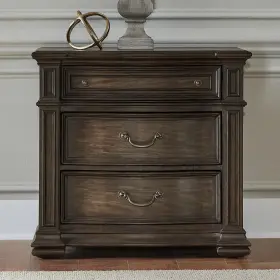 765-br62 Liberty Furniture Provence Park Bedside Chest Ac Usb Charging Station - Brown