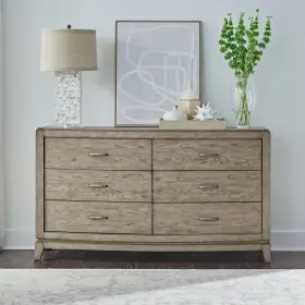 805-br31 Liberty Furniture Avalon 6 Drawer Dresser For Bedroom - Brown Oak Wood