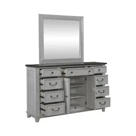 237-br-dm Liberty Furniture Industies Inc Dresser And Mirror In Pine Solids Veneers