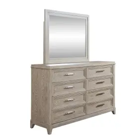 902-br-dm Liberty Furniture Industies Inc Dresser And Mirror In Rubberwood Solids With Split Heart Oak Veneers