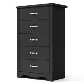 Lh518e2-b Linsy Home 5 Drawer Dresser Black For Bedroom Modern Chest With Wide D Lh518e2-b Linsy Home 5 Drawer Dresser Black For Bedroom Modern Chest With Wide D
