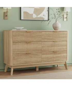 Us831-974v80nd0146 Linsy Home 6 Drawer Dresser Oak New Ib Box 7895