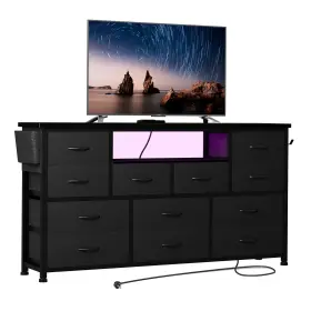 Hi-dcd-019 Livehom Dresser Tv Stand With Power Outlet And Led For 45ftft Long Bedroo