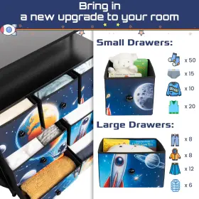 Loom Life 065019942005 Kids Dresser With 7 Drawers 2 Shelves Pockets Hook Fabric Storage Bedroom Pla #3 Loom Life 065019942005 Kids Dresser With 7 Drawers 2 Shelves Pockets Hook Fabric Storage Bedroom Pla #3
