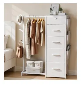 Hc250085 Luxspire Dresser With Hanging Rack Reversible For Bedroom 5 Fabric
