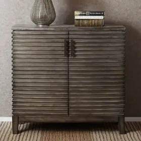 Fpf17-0390 Madison Park Cain 36 Inch Wide Reclaimed Distressed Gray Wood Accent Chest