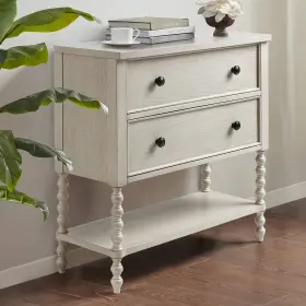 Mps130-0299 Madison Park Beckett 36 Inch Wide Antique White Wood 2-drawer Accent Chest