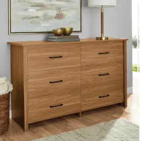 437352 Mainstays Hillside 6-drawer Dresser Walnut