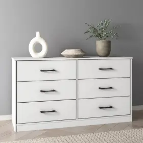 Mainstays 796995266766 6 Drawer Dresser Spacious Classic Design Chest Bedroom Storage Metal Glides