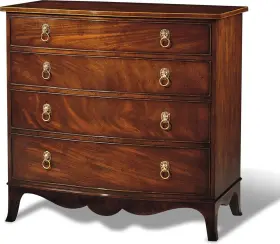 89-0803 Maitland-smith Scarborough House Bowfront Mahogany Chest For Sale